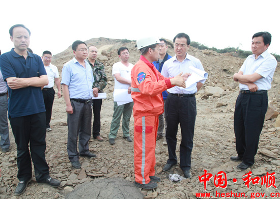 和顺县长马海军深入吕鑫煤业就地质灾害治理进