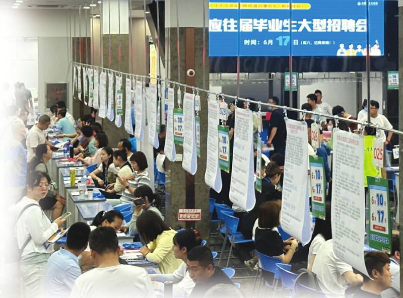6月10日，应往届高校毕业生大型招聘会现场。张丽媛摄
