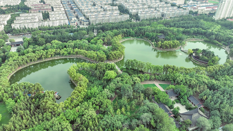永济市柳园内湖水如玉
