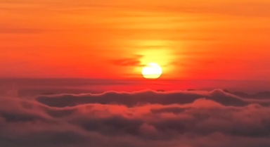 山東日照現雲海日出壯美景觀