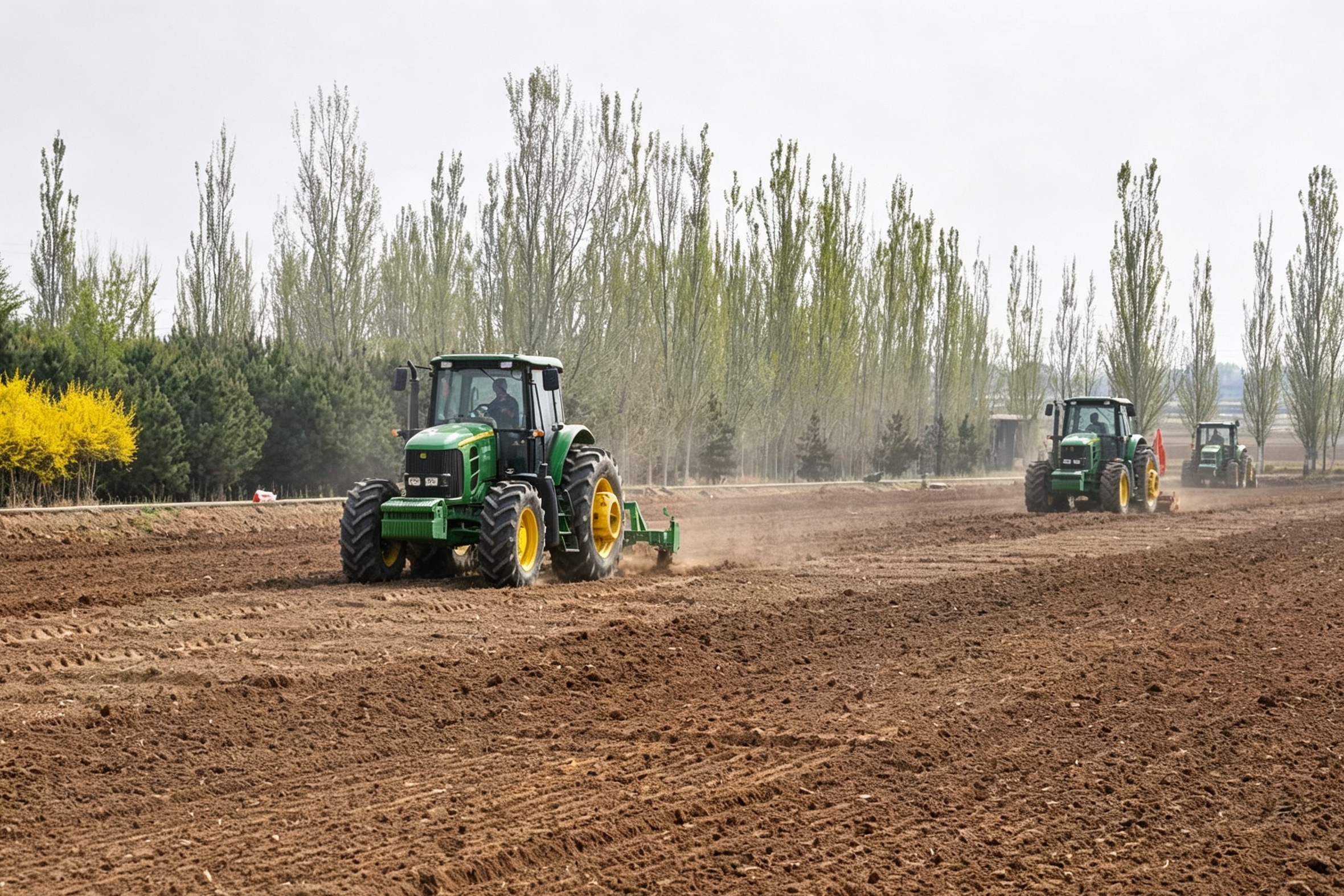古城镇小圪塔村的村民正在耕地（图片来源：山阴县委宣传部）